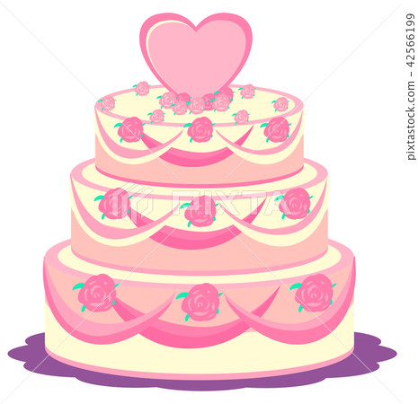 A wedding cake on white background A wedding cake on white background 42566199