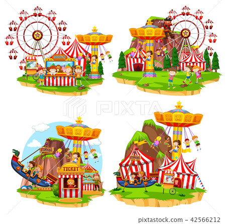 Set of various carnival scenes Set of various carnival scenes 42566212