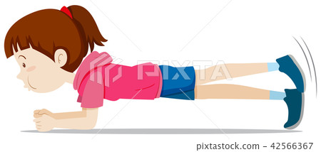A girl plank exercise 42566367