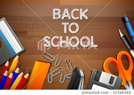 Back to school wooden template Back to school wooden template 42566368