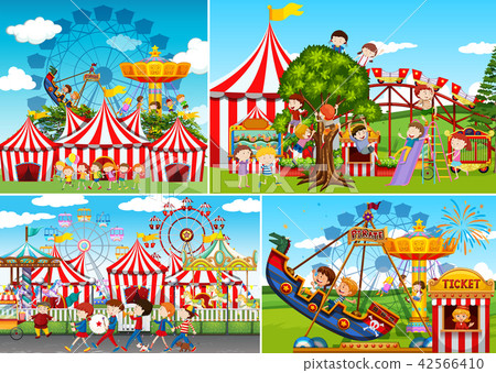 A set of carnival fun fair - Stock Illustration [42566410] - PIXTA