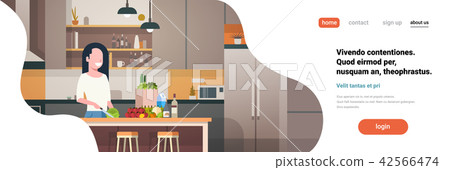 woman cook kitchen interior girl chopping vegetables cooking at home faceless smile character woman cook kitchen interior girl chopping vegetables cooking at home faceless smile character 42566474