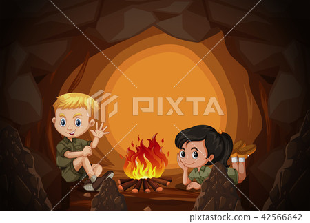 Scouts are camping in the cave 42566842