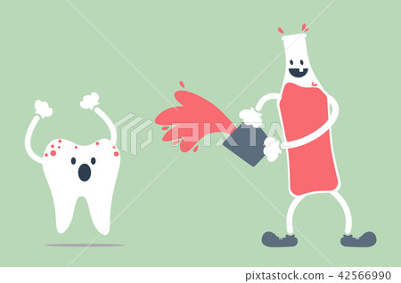 dental cartoon vector, decayed tooth 42566990