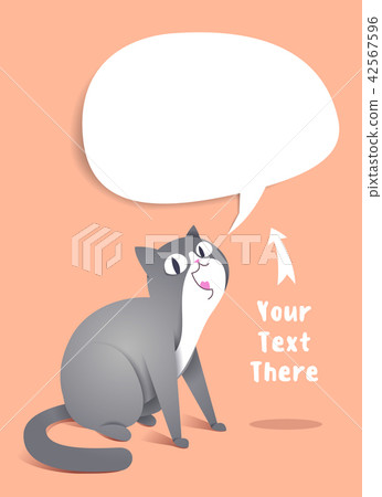 Gray Cat in paper style. Gray Cat in paper style. 42567596