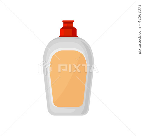 Plastic bottle for dishwashing liquid, household cleaning chemical product container vector Plastic bottle for dishwashing liquid, household cleaning chemical product container vector 42568372