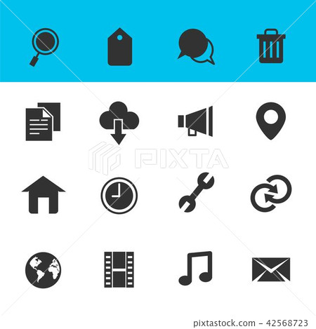 Web and Internet Icons Set with White Background - Stock Illustration ...