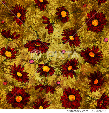 Retro seamless pattern chamomile   42569733