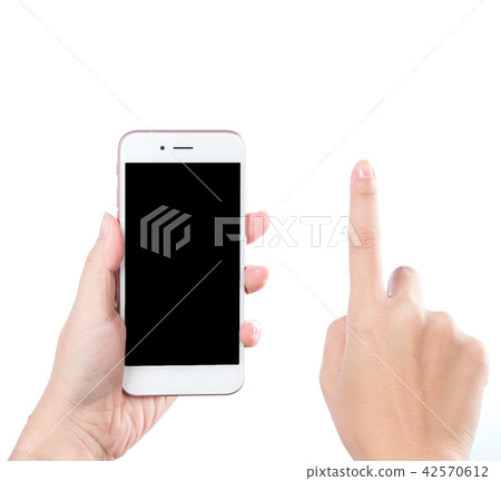 智能手機 智慧手機 Close-up hand holding phone white スマホ 智能手機 智慧手機 Close-up hand holding phone white スマホ 42570612