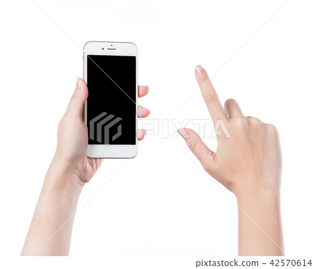 智能手機 智慧手機 Close-up hand holding phone white スマホ 智能手機 智慧手機 Close-up hand holding phone white スマホ 42570614