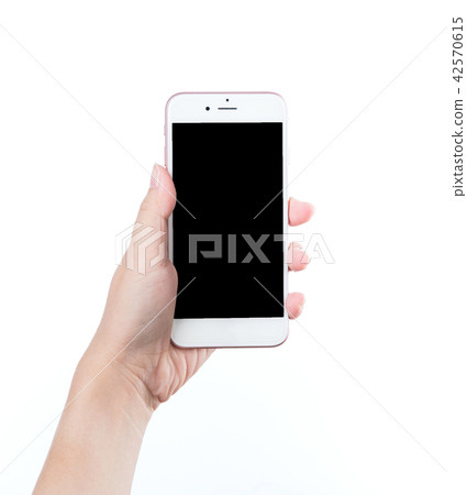 智能手機 智慧手機 Close-up hand holding phone white スマホ 智能手機 智慧手機 Close-up hand holding phone white スマホ 42570615