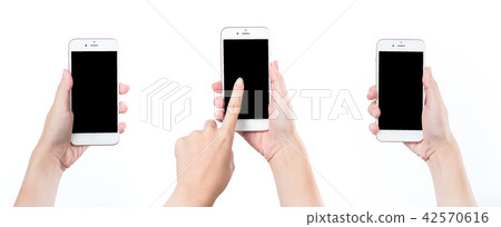 智能手機 智慧手機 Close-up hand holding phone white スマホ 智能手機 智慧手機 Close-up hand holding phone white スマホ 42570616