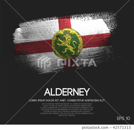 Alderney Flag Made of Glitter Sparkle Brush Paint Alderney Flag Made of Glitter Sparkle Brush Paint 42571313