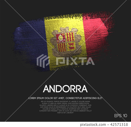 Andorra Flag Made of Glitter Sparkle Brush Paint 42571318