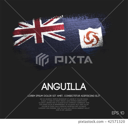 Anguilla Flag Made of Glitter Sparkle Brush Paint 42571320