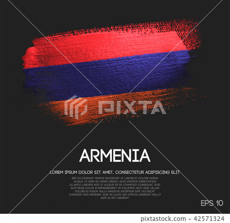 Armenia Flag Made of Glitter Sparkle Brush Paint 42571324