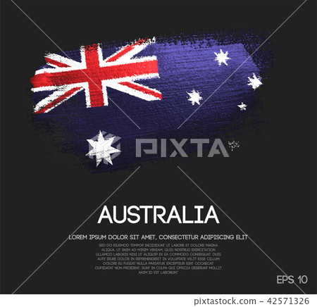 Australia Flag Made of Glitter Sparkle Brush Paint 42571326