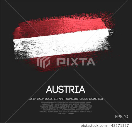 Austria Flag Made of Glitter Sparkle Brush Paint Austria Flag Made of Glitter Sparkle Brush Paint 42571327