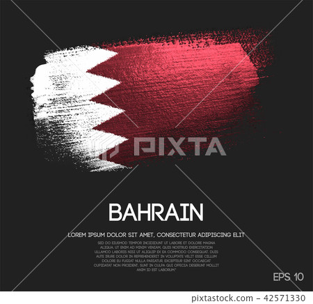 Bahrain Flag Made of Glitter Sparkle Brush Paint Bahrain Flag Made of Glitter Sparkle Brush Paint 42571330