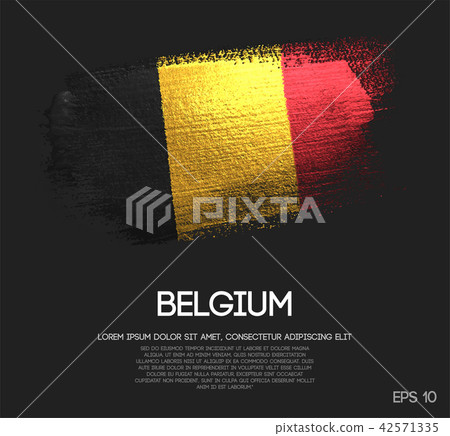 Belgium Flag Made of Glitter Sparkle Brush Paint 42571335