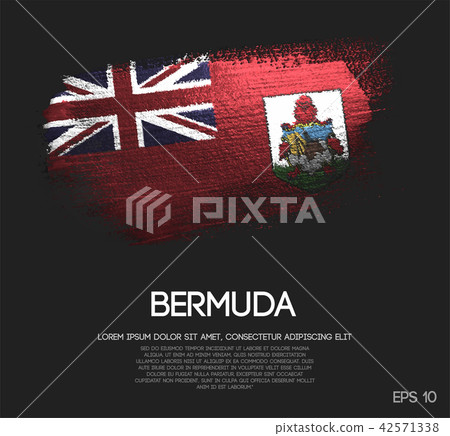 Bermuda Flag Made of Glitter Sparkle Brush Paint Bermuda Flag Made of Glitter Sparkle Brush Paint 42571338