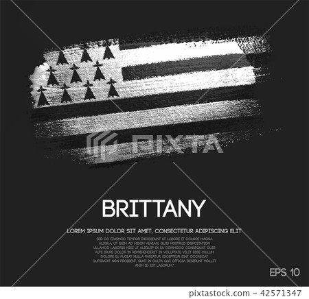 Brittany Flag Made of Glitter Sparkle Brush Paint Brittany Flag Made of Glitter Sparkle Brush Paint 42571347
