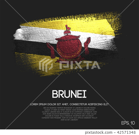 Brunei Flag Made of Glitter Sparkle Brush Paint Brunei Flag Made of Glitter Sparkle Brush Paint 42571348