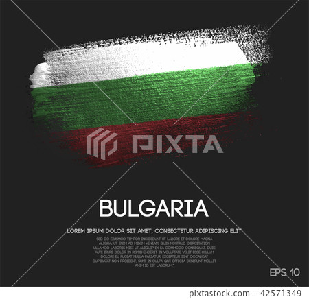 Bulgaria Flag Made of Glitter Sparkle Brush Paint Bulgaria Flag Made of Glitter Sparkle Brush Paint 42571349