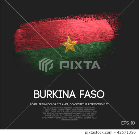 Burkina Faso Flag Made of Glitter Sparkle Brush Burkina Faso Flag Made of Glitter Sparkle Brush 42571350