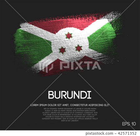 Burundi Flag Made of Glitter Sparkle Brush Paint Burundi Flag Made of Glitter Sparkle Brush Paint 42571352