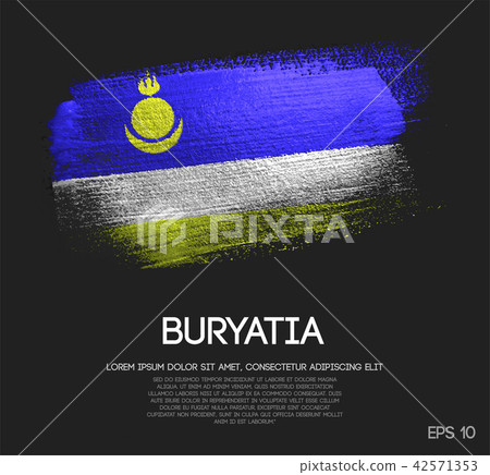 Buryatia Flag Made of Glitter Sparkle Brush Paint 42571353