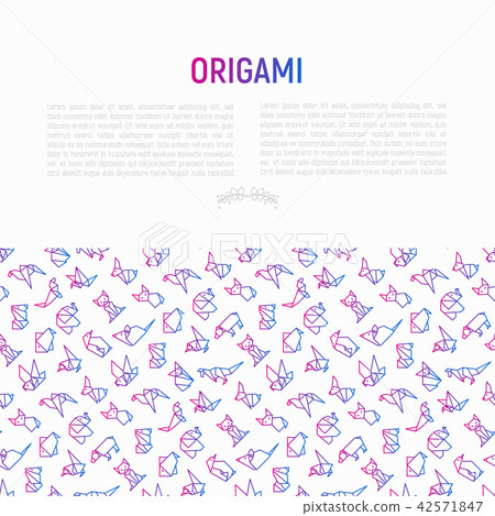 Origami concept with thin line icons 42571847