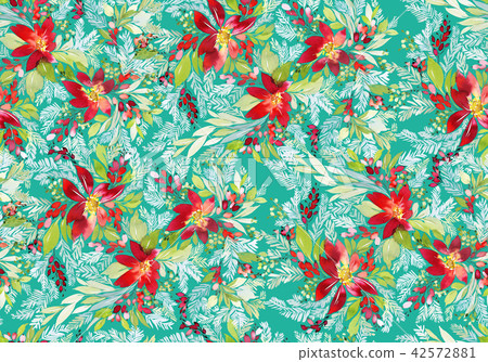 Seamless watercolor Christmas pattern - Stock Illustration [42572881 ...