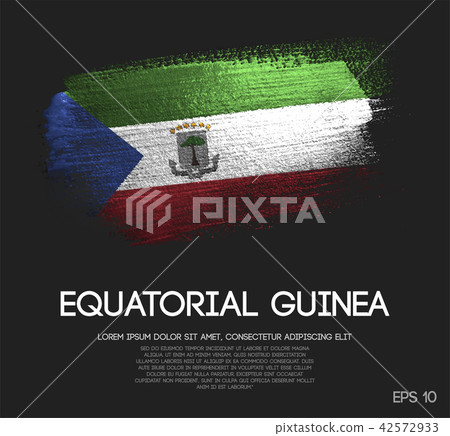 Equatorial Guinea Flag Made of Glitter Brush 42572933