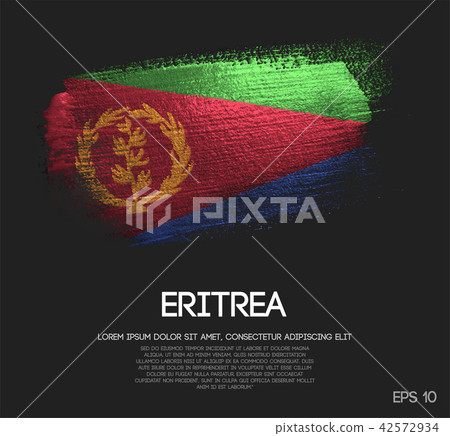 Eritrea Flag Made of Glitter Sparkle Brush Paint 42572934