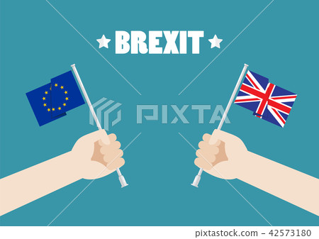 European Union and British Union Jack flags European Union and British Union Jack flags 42573180
