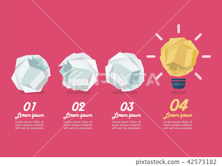 Crumpled paper light bulb with crumpled paperballs Crumpled paper light bulb with crumpled paperballs 42573182