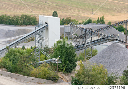 Mining quarry with machinery. Mining quarry with machinery. 42573196