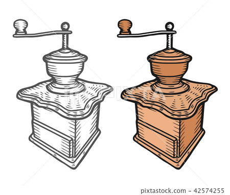 Coffee mill. Hand drawn sketch style. Coffee mill. Hand drawn sketch style. 42574255
