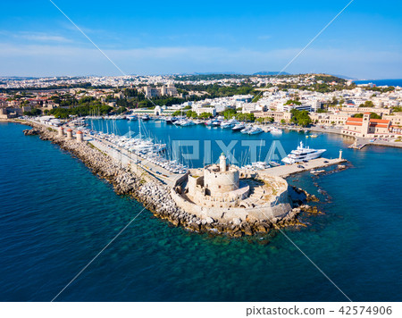 Mandraki port Rhodes city, Greece 42574906
