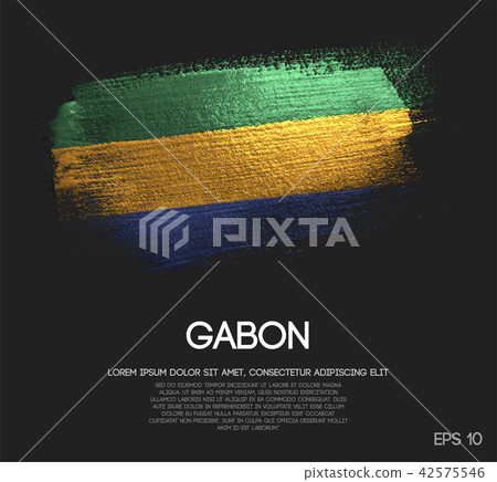 Gabon Flag Made of Glitter Sparkle Brush Paint 42575546