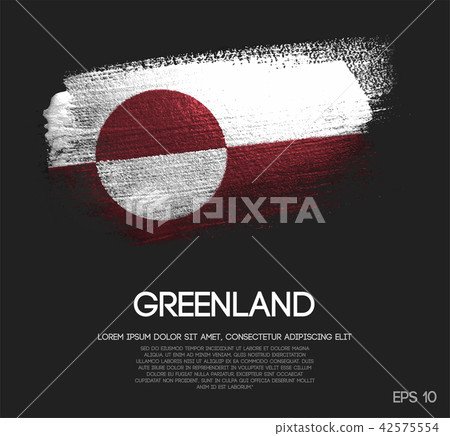 Greenland Flag Made of Glitter Sparkle Brush Paint Greenland Flag Made of Glitter Sparkle Brush Paint 42575554