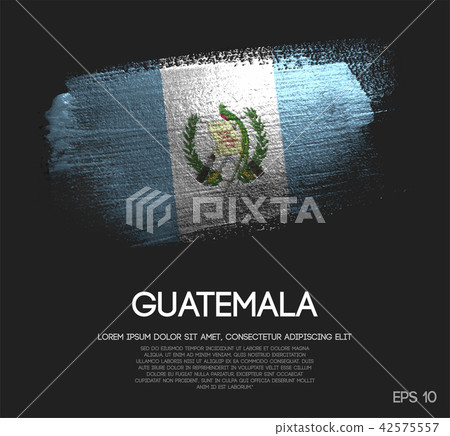 Guatemala Flag Made of Glitter Sparkle Brush Paint 42575557