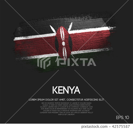 Kenya Flag Made of Glitter Sparkle Brush Paint 42575587