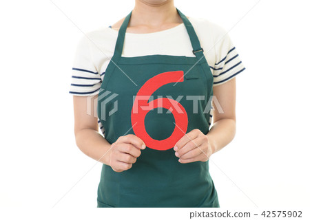 Women's hand with numbers Women's hand with numbers 42575902