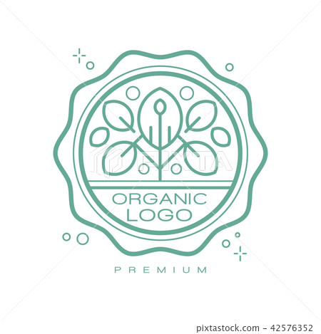 Organic logo premium, design element can be used for healthy products, natural cosmetics, premium 42576352