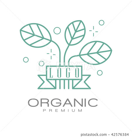 Organic premium logo, badge can be used for healthy products, natural cosmetics, premium quality 42576384