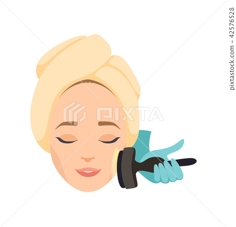 Young woman having anti aging procedure in beauty salon, cosmetic procedure for face rejuvenation Young woman having anti aging procedure in beauty salon, cosmetic procedure for face rejuvenation 42576528