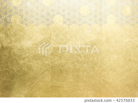 大麻葉圓箔金銀圖像（背景材料） 42578833