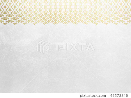 Hemp leaf round foil gold white image (background material) Hemp leaf round foil gold white image (background material) 42578846